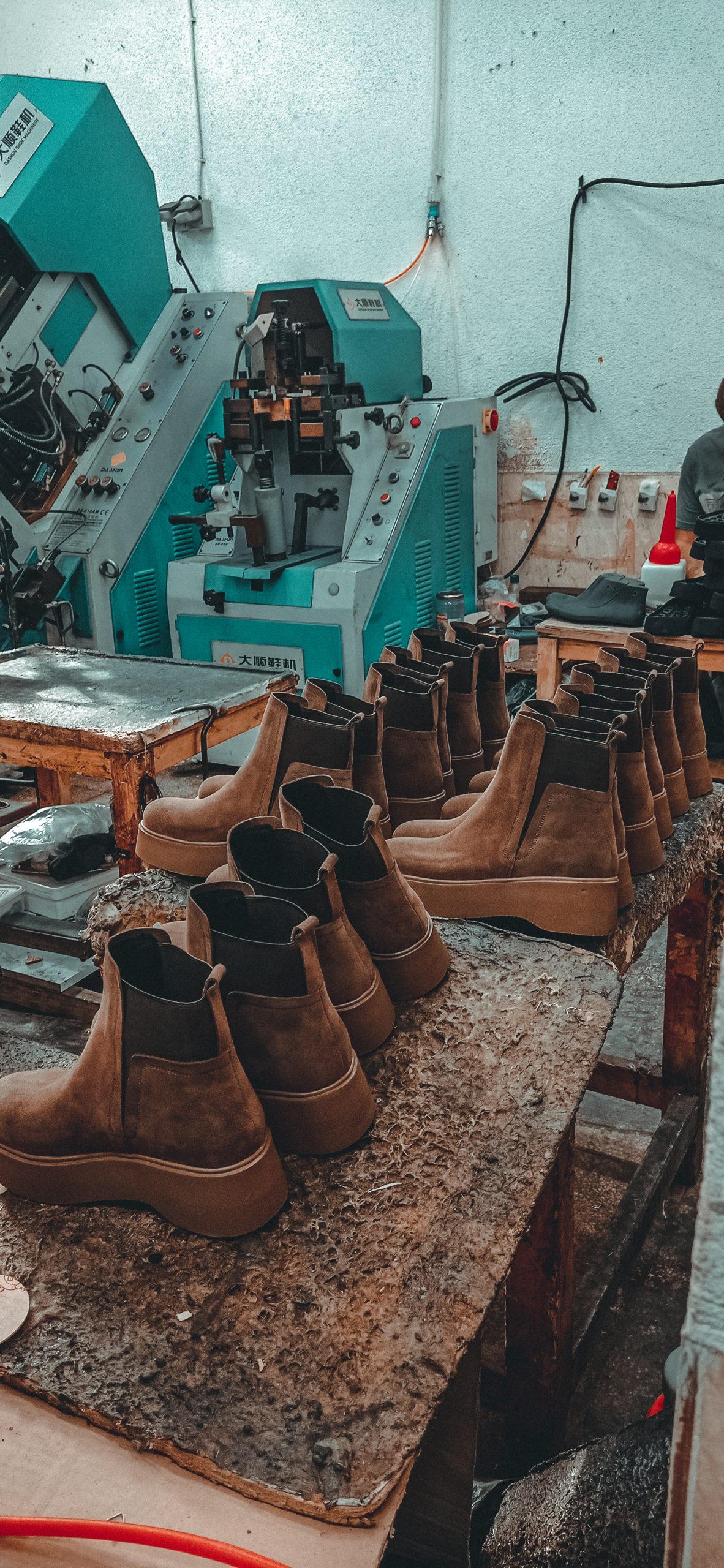 leather boots production